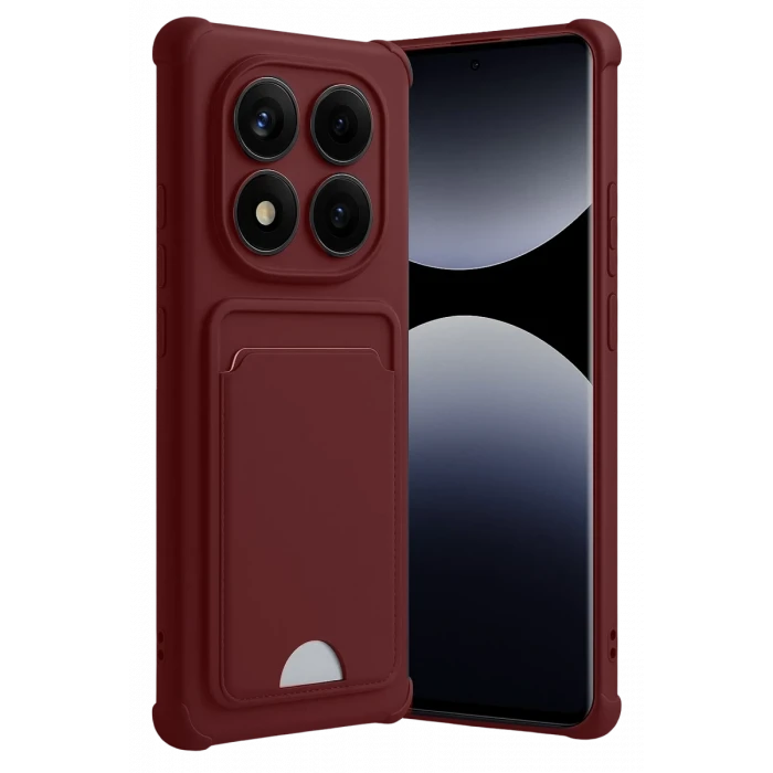 Newface Xiaomi Redmi Note 14 Pro Plus Kelvin Kartvizitli Silikon - Bordo