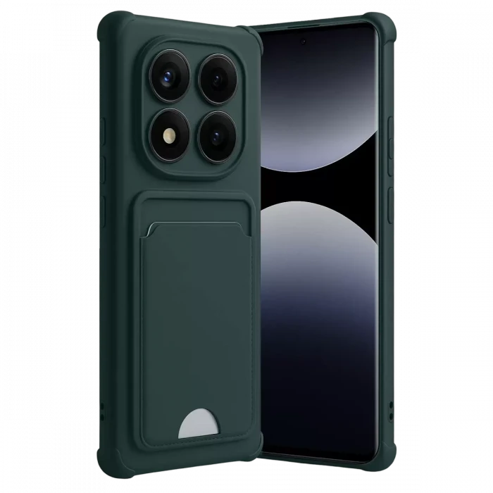 Newface Xiaomi Redmi Note 14 Pro Plus Kelvin Kartvizitli Silikon - Koyu Yeşil