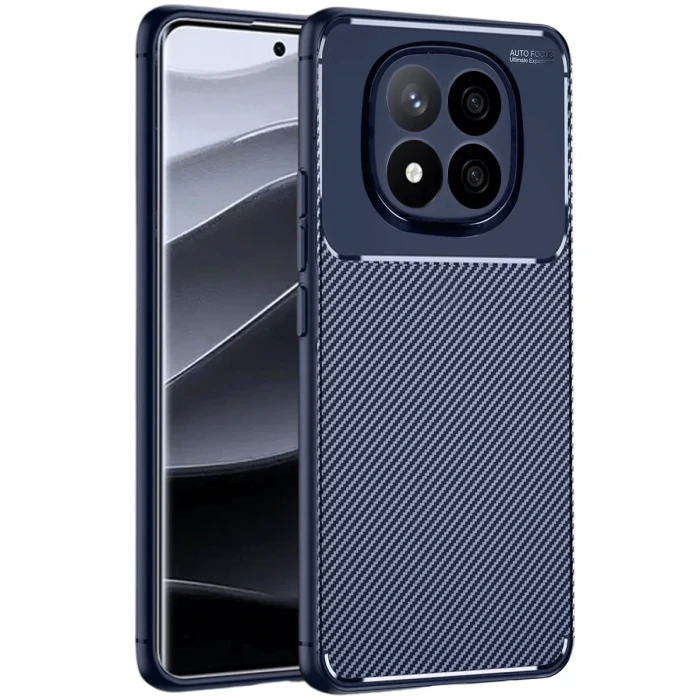 Newface Xiaomi Redmi Note 14 Pro Plus Kılıf Auto Focus Karbon Kapak - Lacivert
