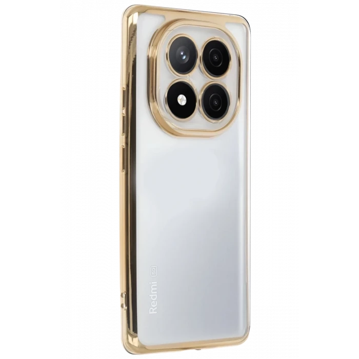 Newface Xiaomi Redmi Note 14 Pro Plus Kılıf Razer Lensli Silikon - Gold