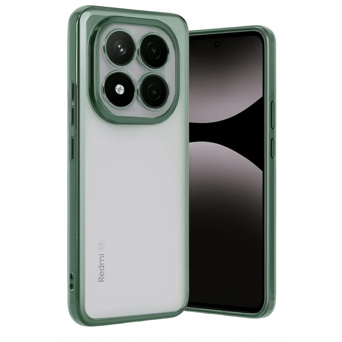Newface Xiaomi Redmi Note 14 Pro Plus Kılıf Razer Lensli Silikon - Yeşil
