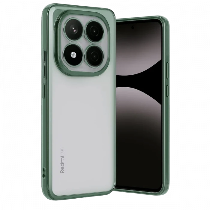 Newface Xiaomi Redmi Note 14 Pro Plus Kılıf Razer Lensli Silikon - Yeşil