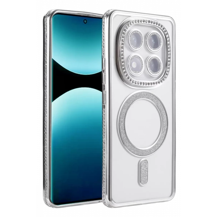 Newface Xiaomi Redmi Note 15 4G Joke Simli Magneticsafe Kılıf - Gümüş