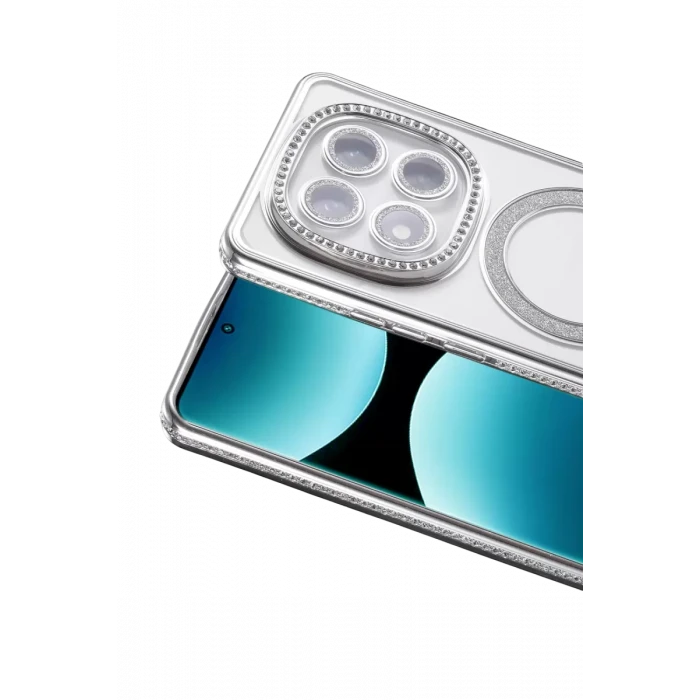 Newface Xiaomi Redmi Note 15 4G Joke Simli Magneticsafe Kılıf - Gümüş