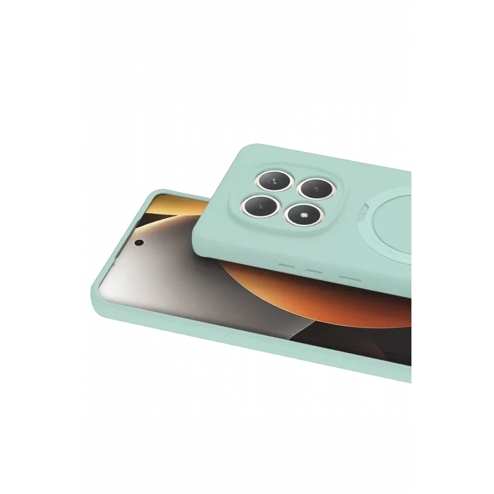 Newface Xiaomi Redmi Note 15 Pro 4G Regal Magsafe Standlı Kapak - Su Yeşili