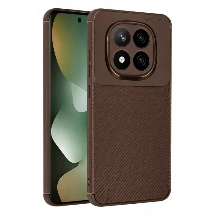 Newface Xiaomi Redmi Note 15 Pro 5G Auto Focus Karbon Kapak - Kahverengi