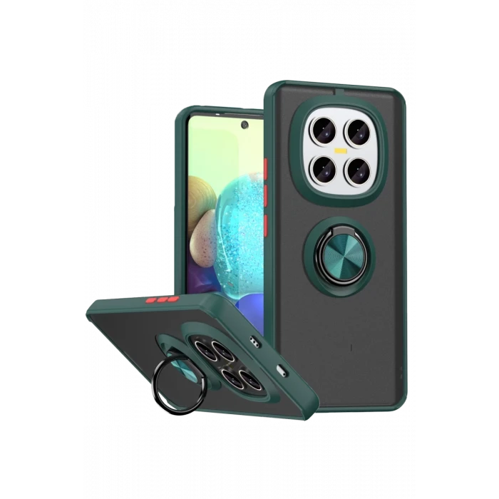 Newface Xiaomi Redmi Note 15 Pro 5G Montreal Yüzüklü Silikon Kapak - Yeşil