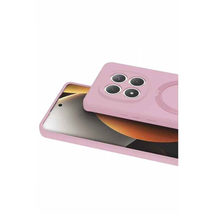 Newface Xiaomi Redmi Note 15 Pro 5G Regal Magsafe Standlı Kapak - Açık Pembe