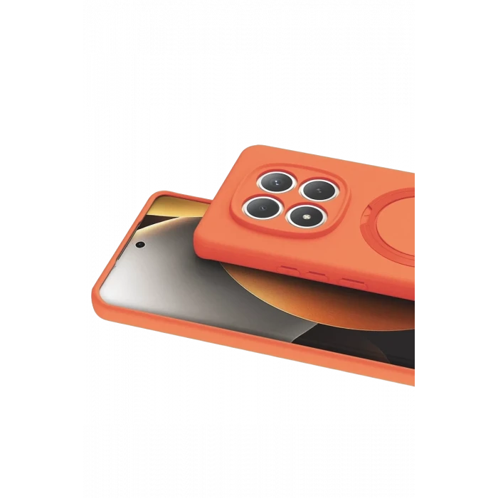 Newface Xiaomi Redmi Note 15 Pro 5G Regal Magsafe Standlı Kapak - Turuncu