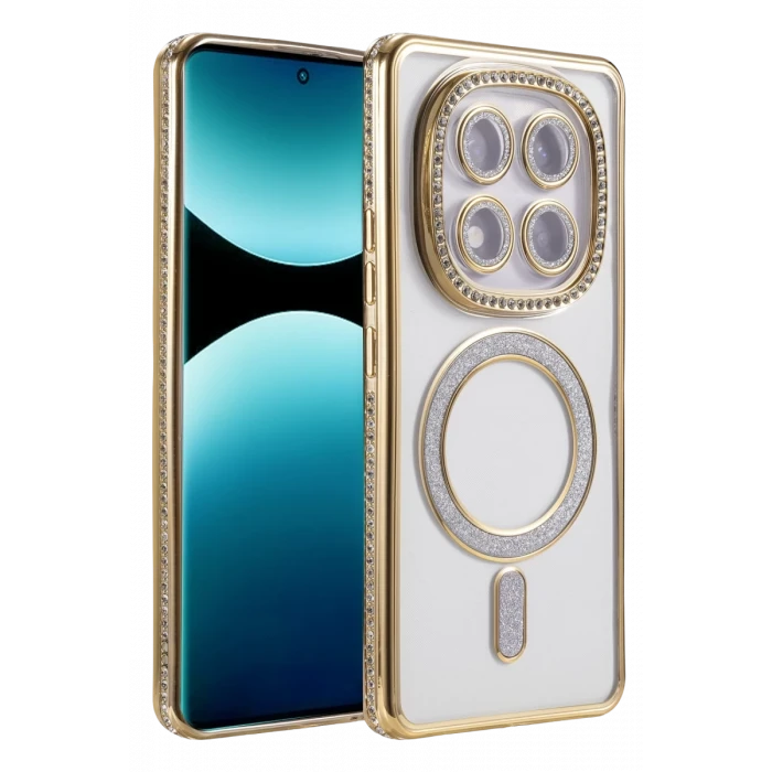 Newface Xiaomi Redmi Note 15 Pro Plus 5G Joke Simli Magneticsafe Kılıf - Gold