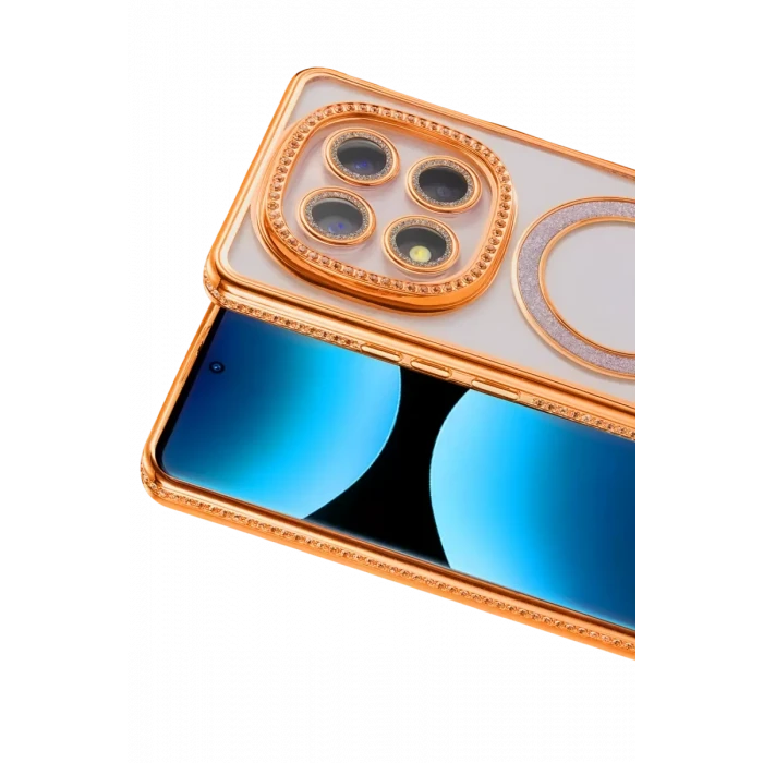 Newface Xiaomi Redmi Note 15 Pro Plus 5G Joke Simli Magneticsafe Kılıf - Turuncu