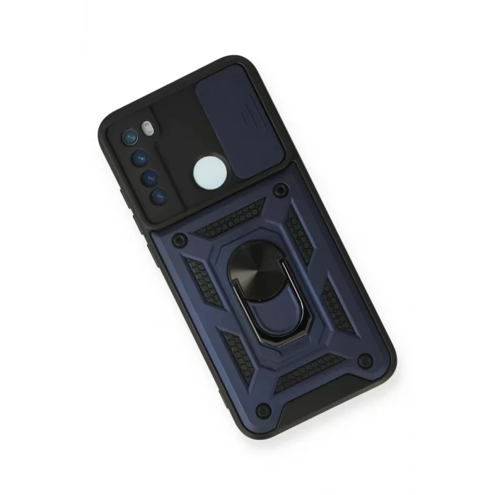Newface Xiaomi Redmi Note 8 Kılıf Pars Lens Yüzüklü Silikon - Lacivert