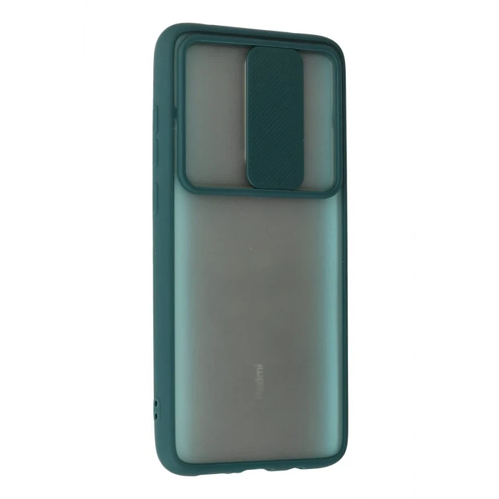 Newface Xiaomi Redmi Note 8 Pro Kılıf Palm Buzlu Kamera Sürgülü Silikon - Yeşil