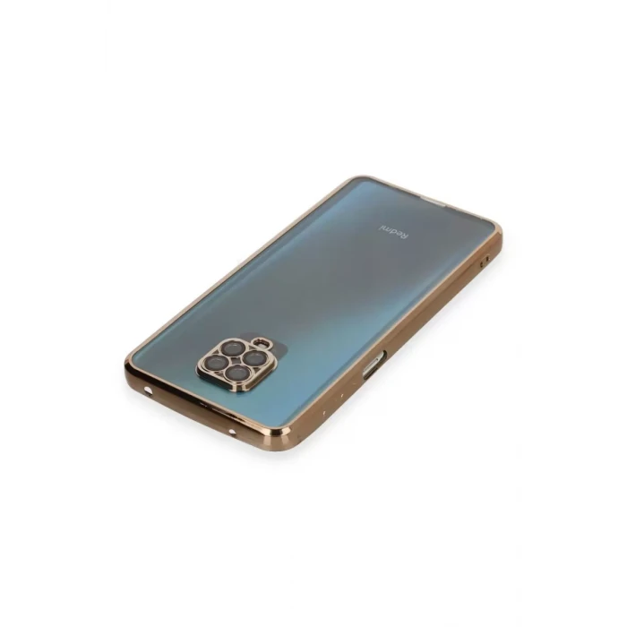 Newface Xiaomi Redmi Note 9 Pro Kılıf Razer Lensli Silikon - Gold