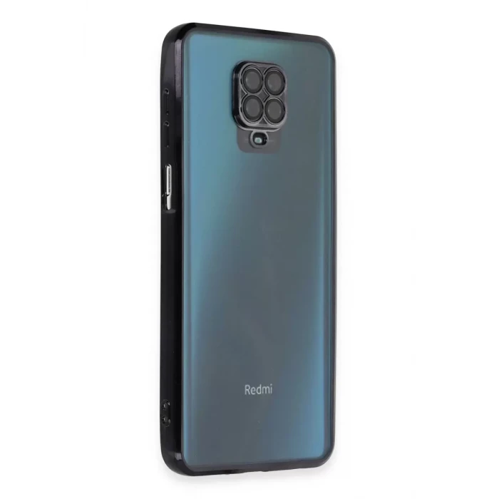 Newface Xiaomi Redmi Note 9 Pro Kılıf Razer Lensli Silikon - Siyah