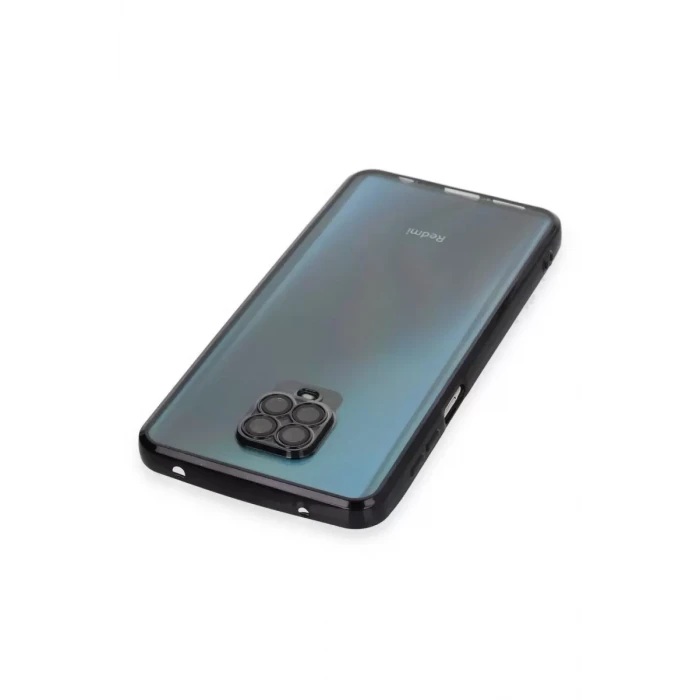 Newface Xiaomi Redmi Note 9 Pro Kılıf Razer Lensli Silikon - Siyah