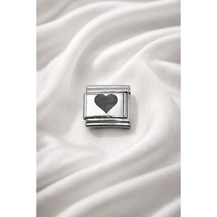 Çelik Kalp Charm – Parlak Çelik Bileklik Aksesuarı | Sevgi Temalı Modüler Charm