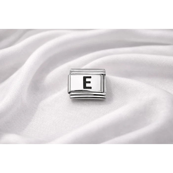 E Harfi Charm – Çelik Harfli Bileklik Aksesuarı ,Kişiye Özel Modüler Takı