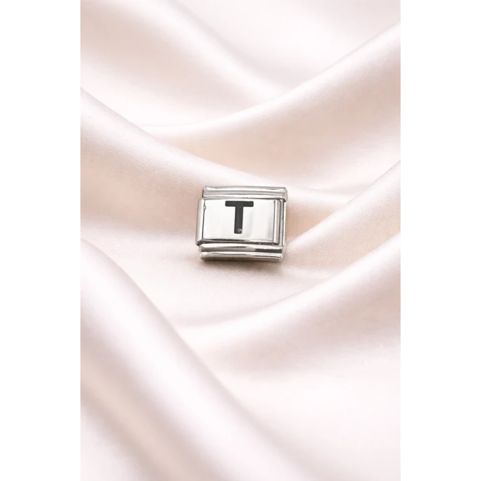 T Harfli Charm | Paslanmaz Çelik Harf Charm | Kişiye Özel Bileklik Aksesuarı