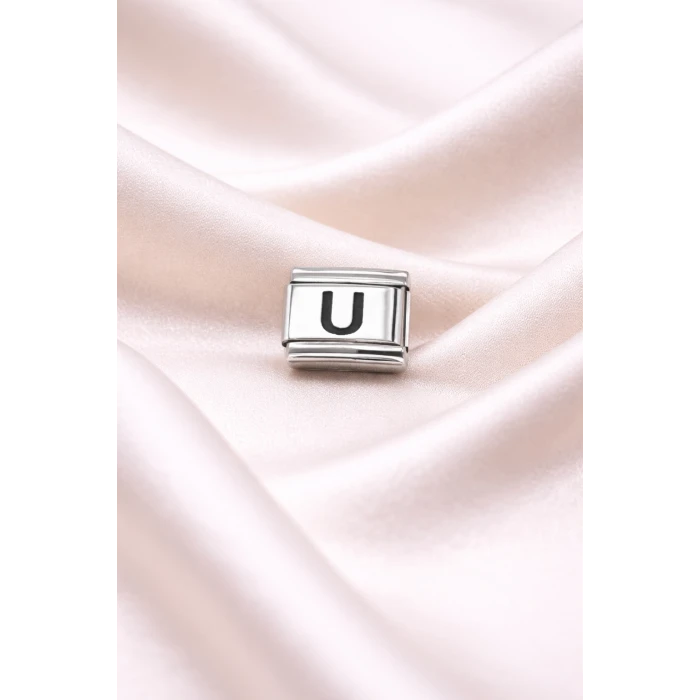 U Harfli Charm | Paslanmaz Çelik Harf Charm | Kişiye Özel Bileklik Aksesuarı