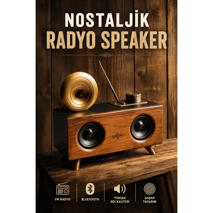 Nostaljik Görünümlü Bluetooth Bağlantılı Speaker