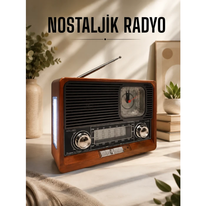Nostaljik Radyo USB,AUX Ve SD Kart Girişli Bluetooth Bağlantılı
