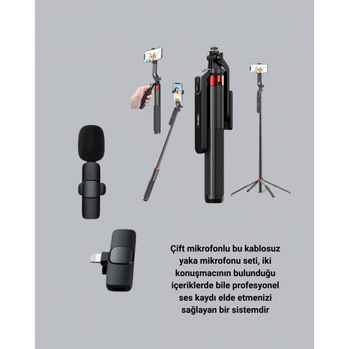 NPL2S TRİPOT +K11 YAKA MİKROFONU SET