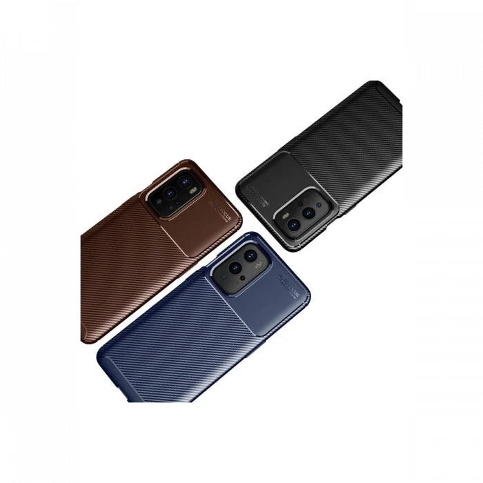 One Plus 9 Pro Kılıf Auto Focus Karbon Kapak - Siyah