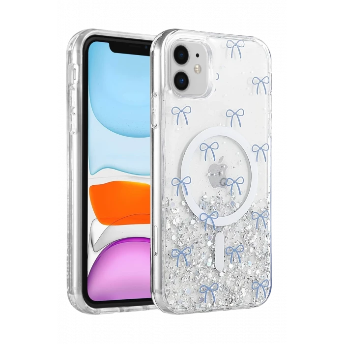 Onegif Apple iPhone 11 Misk Simli Magsafe Kapak - Desen 3