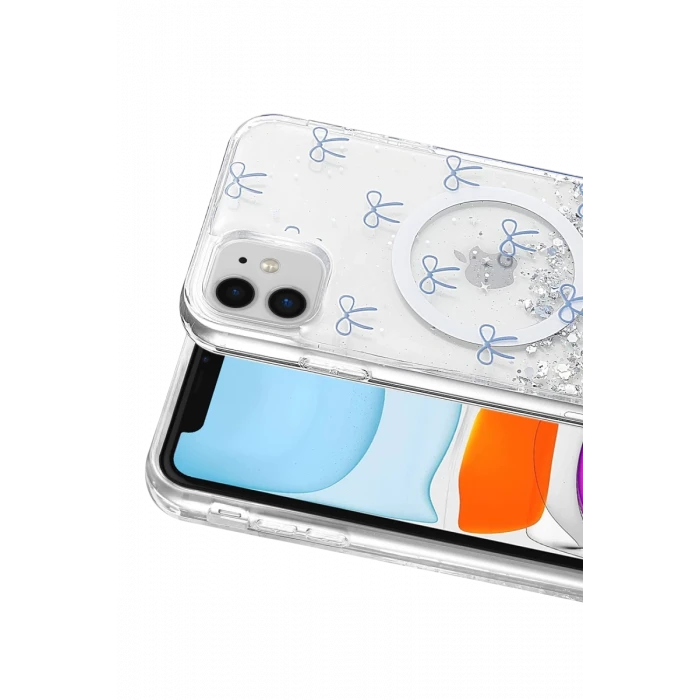 Onegif Apple iPhone 11 Misk Simli Magsafe Kapak - Desen 3