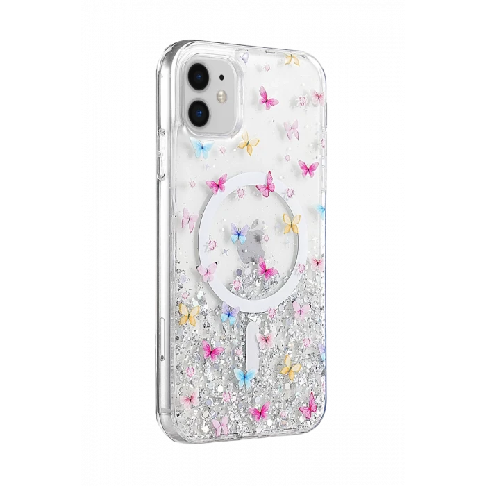 Onegif Apple iPhone 11 Misk Simli Magsafe Kapak - Desen 4