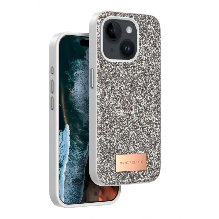Onegif Apple iPhone 14 Bright Simli Kapak - Gold