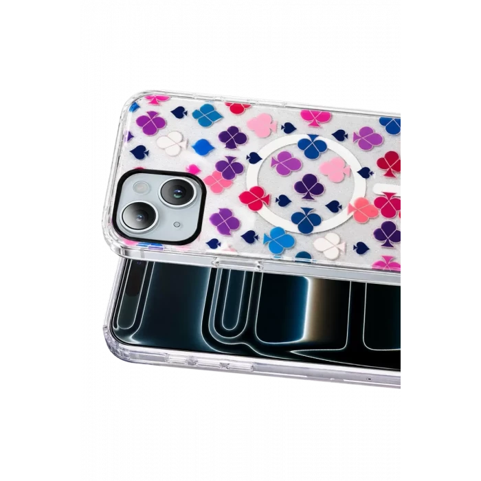 Onegif Apple iPhone 14 Desina Magsafe Kapak - Desen 3