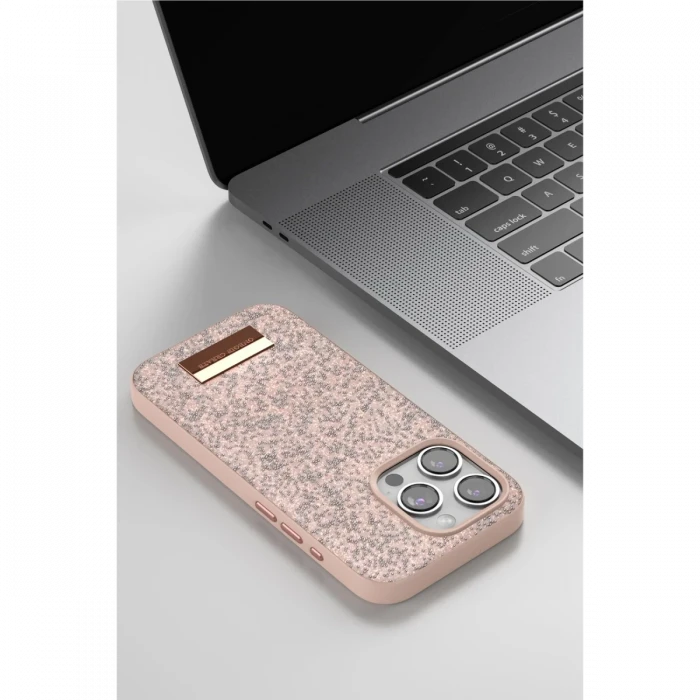 Onegif Apple iPhone 14 Pro Bright Simli Kapak - Derin Mor