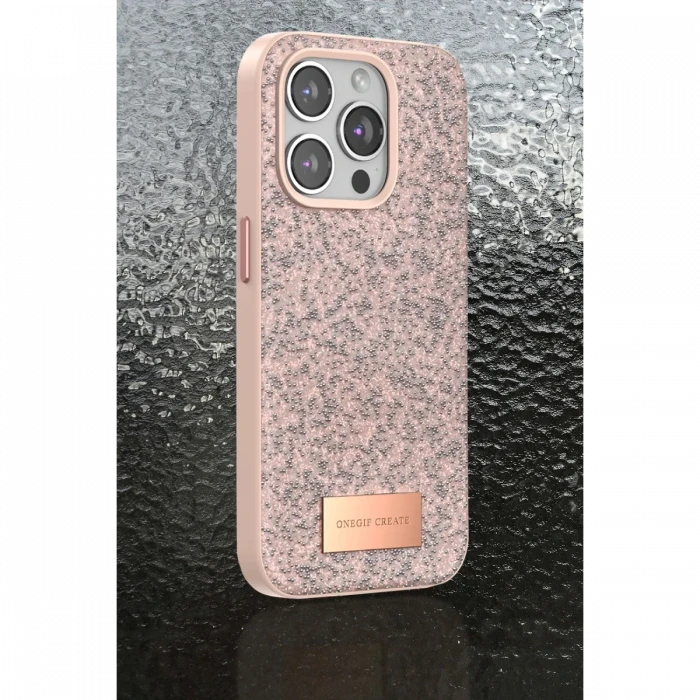 Onegif Apple iPhone 14 Pro Bright Simli Kapak - Gümüş
