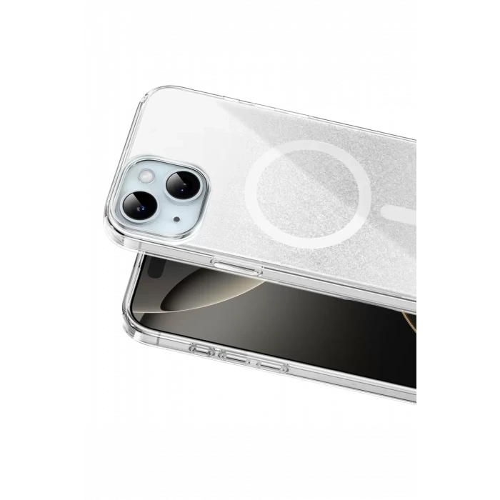 Onegif Apple iPhone 14 Sora Simli Magsafe Kapak - Beyaz