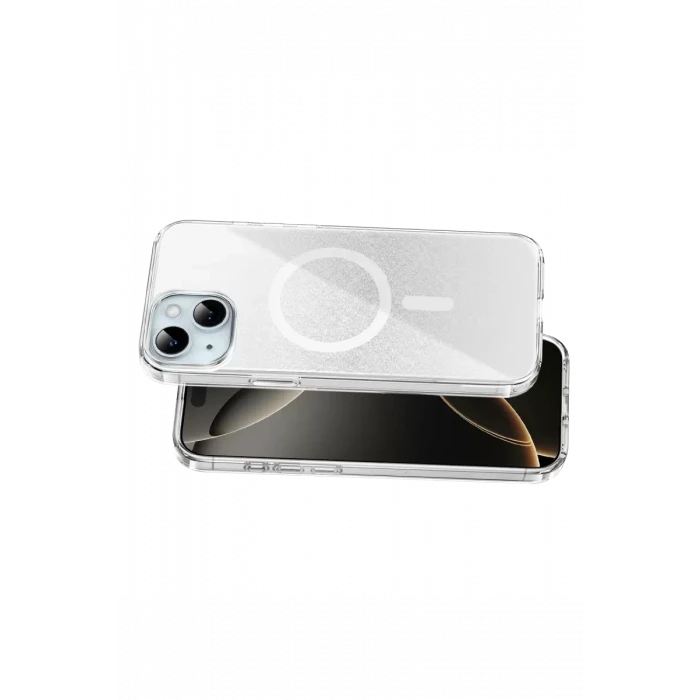 Onegif Apple iPhone 14 Sora Simli Magsafe Kapak - Beyaz