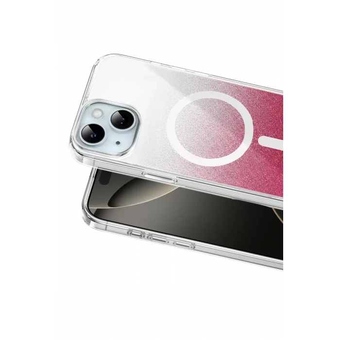 Onegif Apple iPhone 14 Sora Simli Magsafe Kapak - Kırmızı