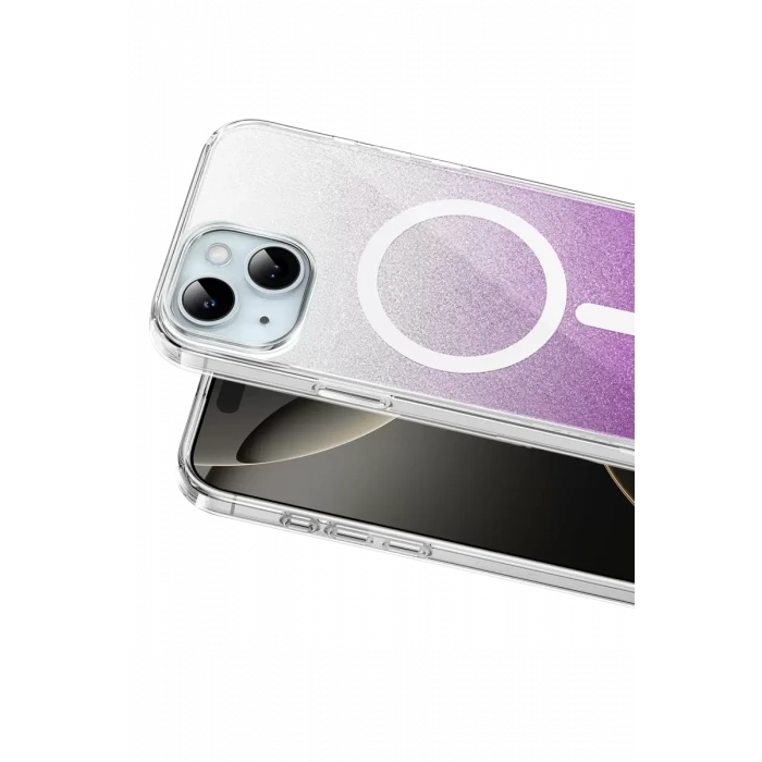 Onegif Apple iPhone 14 Sora Simli Magsafe Kapak - Mor