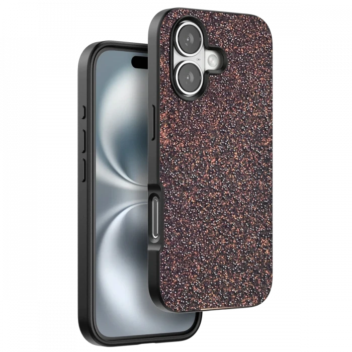 Onegif Apple iPhone 16 Plus Bright Simli Kapak - Derin Mor