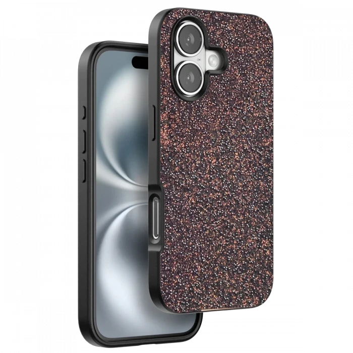 Onegif Apple iPhone 16 Plus Bright Simli Kapak - Derin Mor