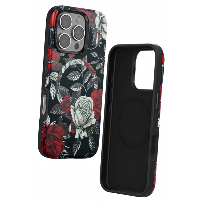 Onegif Apple iPhone 16 Pro Flower Series Magsafe Kapak - Siyah