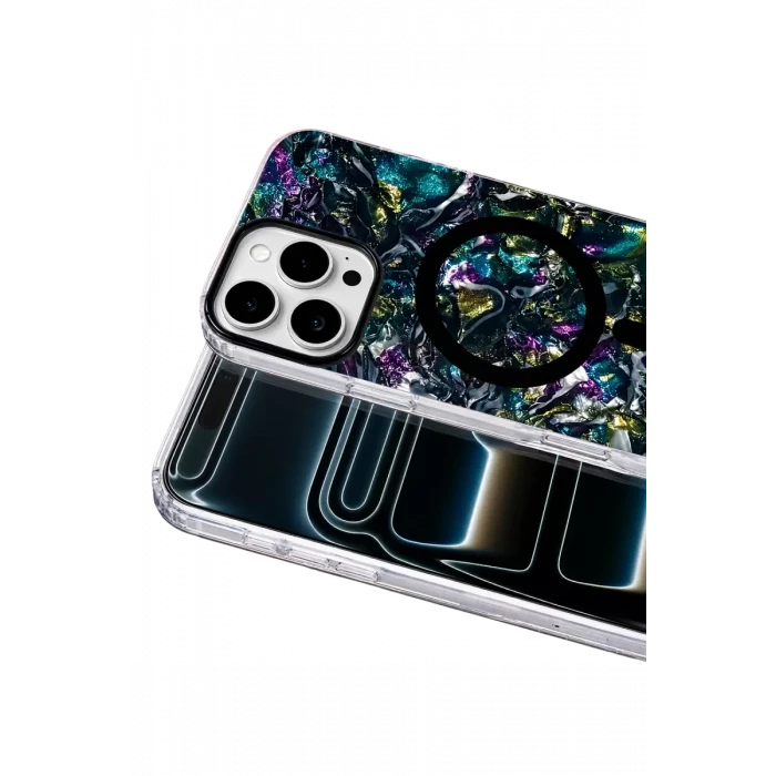 Onegif Apple iPhone 16 Pro Max Mila Dalgalı Magsafe Kapak - Lacivert