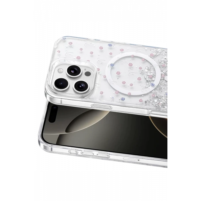 Onegif Apple iPhone 16 Pro Max Misk Simli Magsafe Kapak - Desen 1