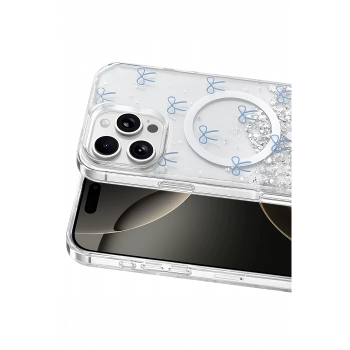 Onegif Apple iPhone 16 Pro Max Misk Simli Magsafe Kapak - Desen 3