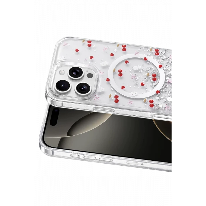 Onegif Apple iPhone 16 Pro Max Misk Simli Magsafe Kapak - Desen 5