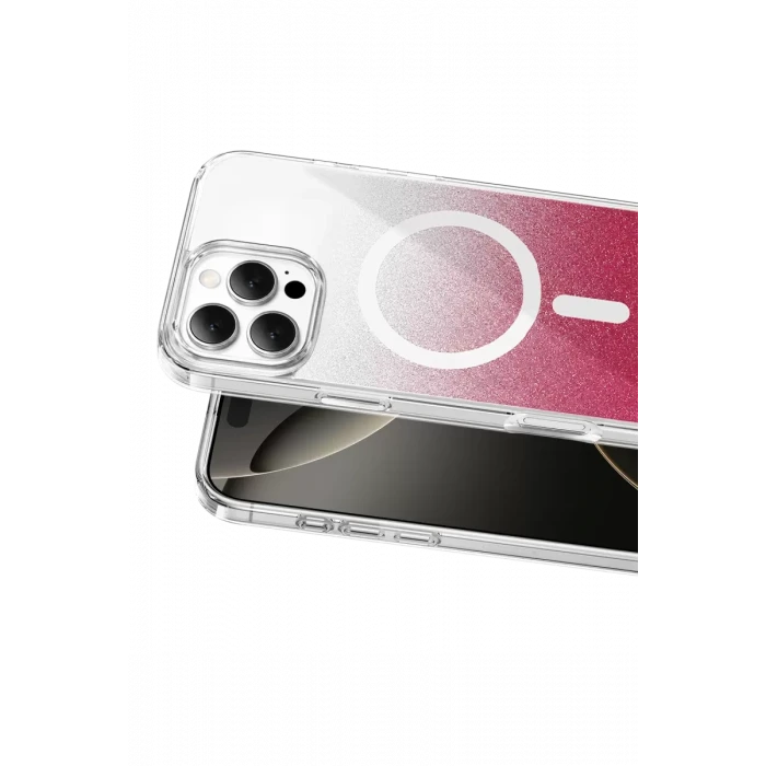 Onegif Apple iPhone 16 Pro Max Sora Simli Magsafe Kapak - Kırmızı