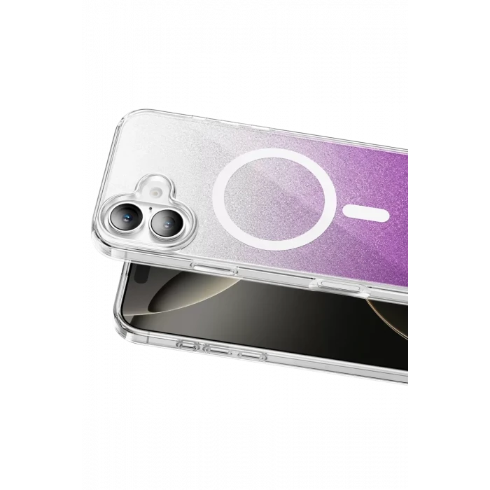 Onegif Apple iPhone 16 Sora Simli Magsafe Kapak - Mor