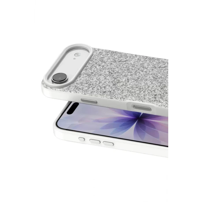 Onegif Apple iPhone 17 Air Bright Simli Kapak - Beyaz