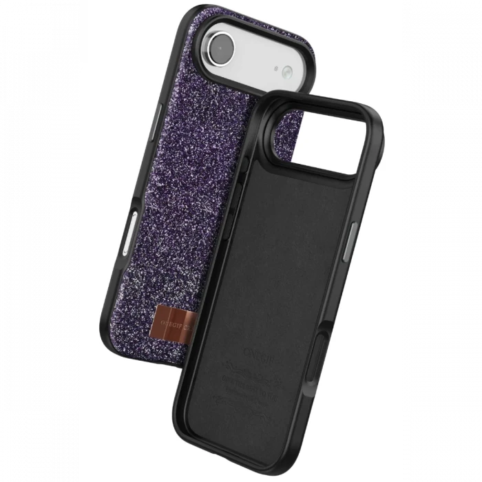 Onegif Apple iPhone 17 Air Bright Simli Kapak - Derin Mor